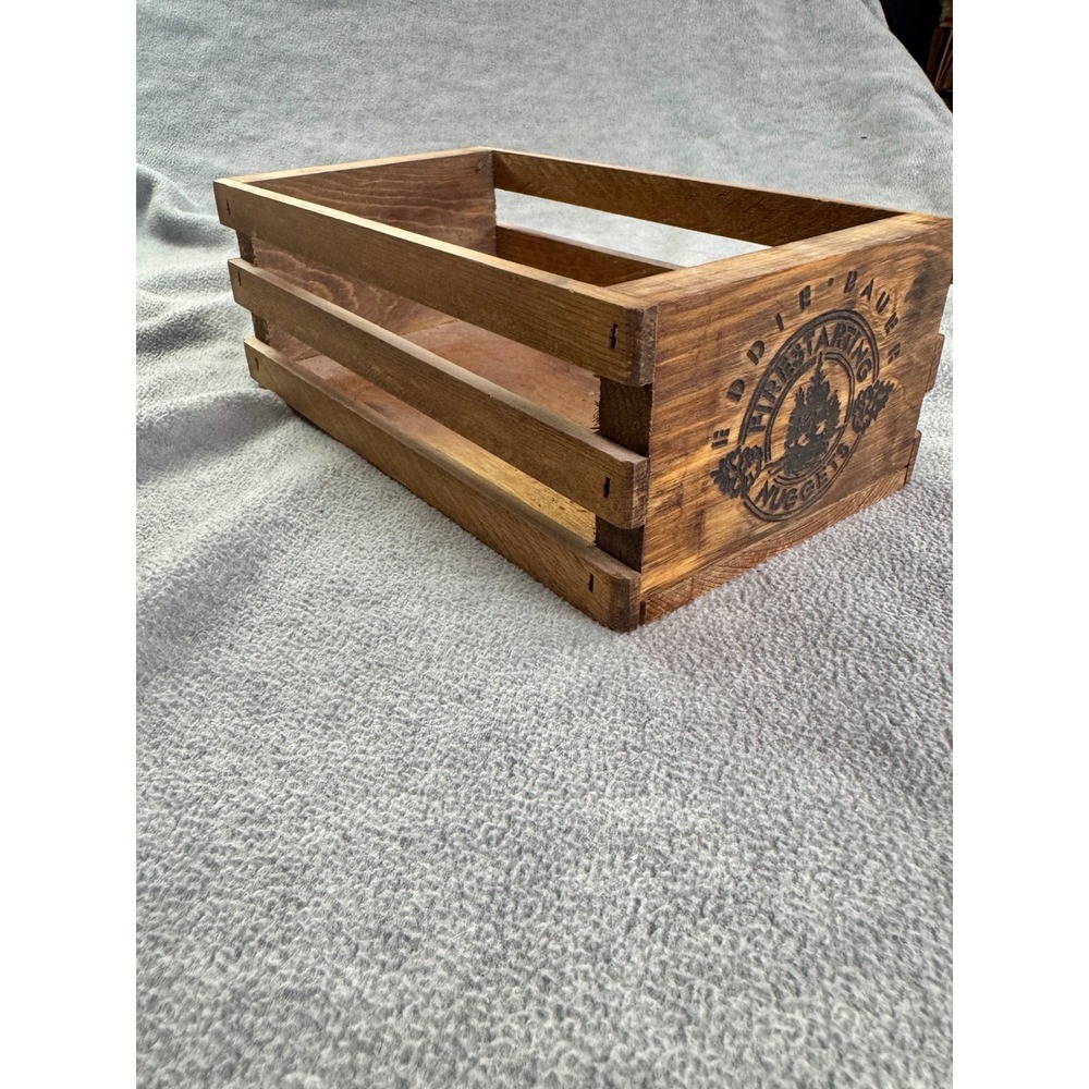 Eddie Bauer Firestarting Nuggets Wooden Crate Vintage Rustic Storage Box Decor